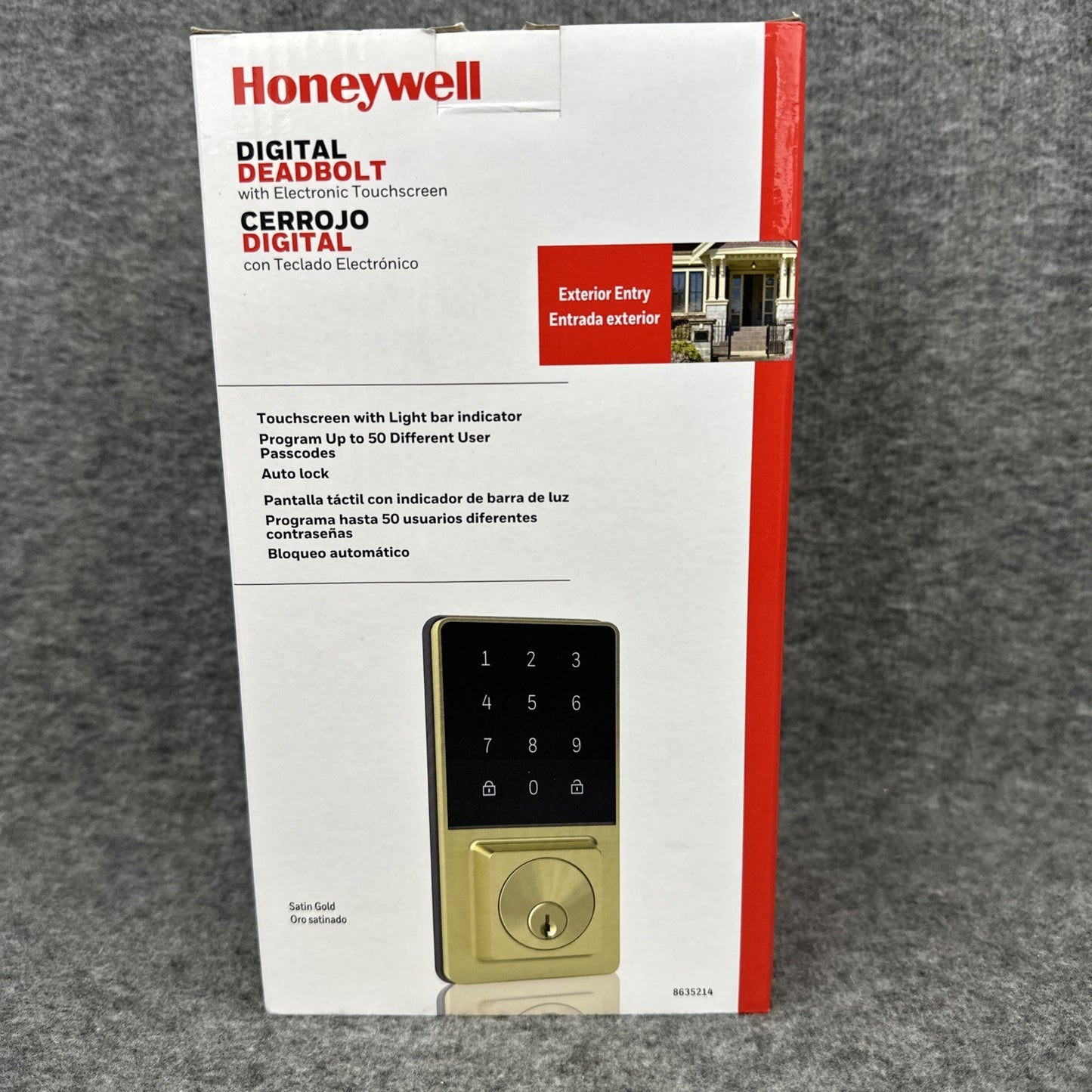 Honeywell Digital Deadbolt Touchscreen Keypad Gold