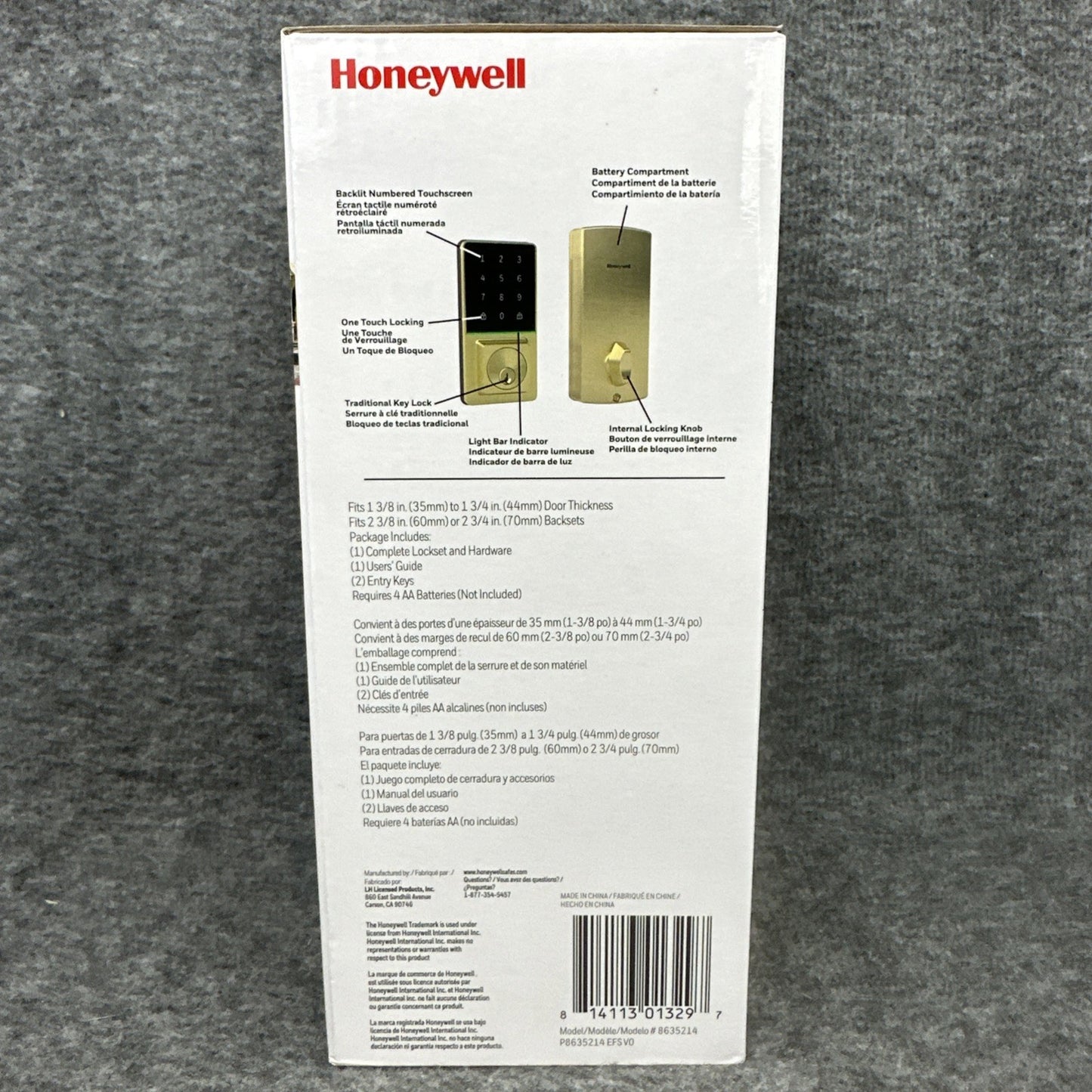 Honeywell Digital Deadbolt Touchscreen Keypad Gold