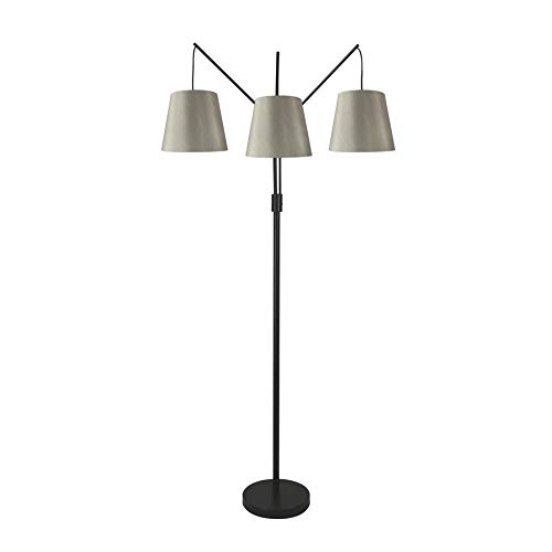 allen + roth 80-in Bronze Multi-head Floor Lamp with Fabric Shade