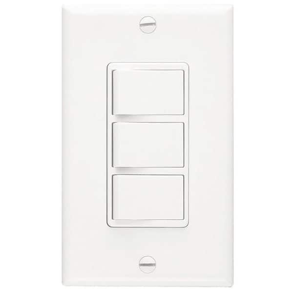 Broan-Nutone 3 Function Rocker Switch Wall Control White