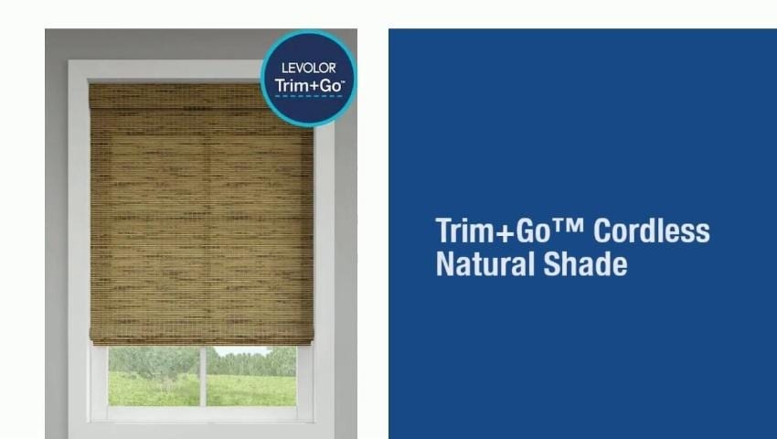 Levolor Bamboo Roman Shade 24x64 in Greystone Light Filtering