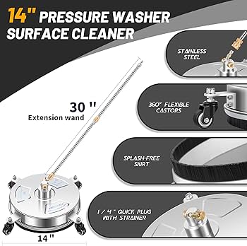SurfaceMaxx PRO 14.5-in up to 4500-PSI Rotating surface cleaner for Gas and electric pressure washers