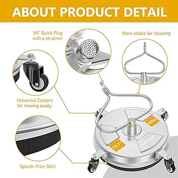 SurfaceMaxx PRO 14.5-in up to 4500-PSI Rotating surface cleaner for Gas and electric pressure washers