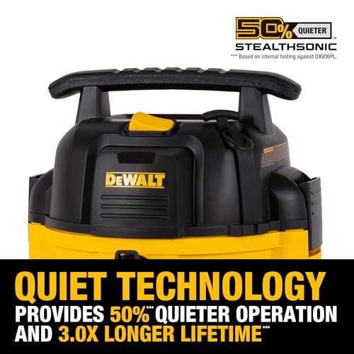 DEWALT Stealthsonic Quiet 6-Gallon 4 HP Corded Wet/Dry Shop Vacuum with Accessories Included