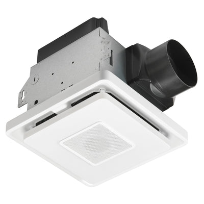 Homewerks 1.5-Sone 80-CFM White Decorative Lighted Bluetooth Compatibility Bathroom Fan