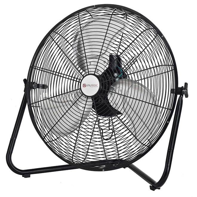 Utilitech 20-in 120 -Volt 3 -Speed High Velocity Indoor Black Floor Fan