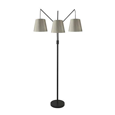 allen + roth 80-in Bronze Multi-head Floor Lamp with Fabric Shade