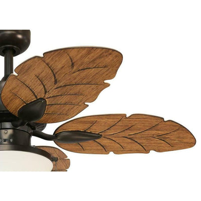 Harbor Breeze Waveport 52-in Outdoor Downrod or Flush Mount Aged Bronze with Brown Blades Ceiling Fan With Light ( 5 -Blade )