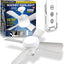 BELL + HOWELL Socket Fan 15.7-in Flush Mount White with White Blades With Light and Remote ( 4 -Blade )
