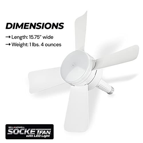 BELL + HOWELL Socket Fan 15.7-in Flush Mount White with White Blades With Light and Remote ( 4 -Blade )