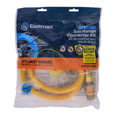 EASTMAN 48-in 3/4 -in MIP Inlet x 3/4 -in MIP Outlet Corrugated stainless steel Gas appliance installation kit