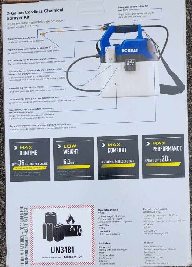 Kobalt 2-Gallon Cordless Chemical Sprayer
