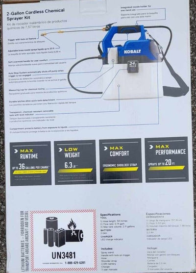 Kobalt 2-Gallon Cordless Chemical Sprayer