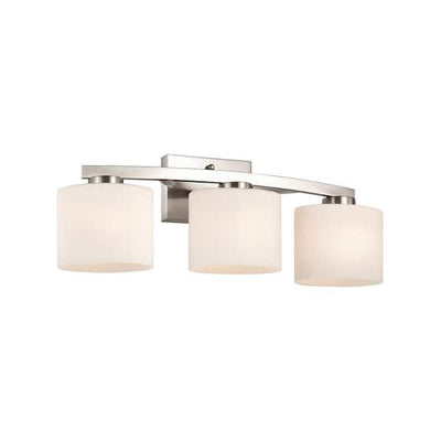 allen + roth Merington 21.5-in 3 -Light Brushed Nickel Transitional Vanity light