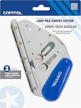 Capitol Loop Pile Carpet Cutter 1" x 4.25" x 5.6" Blue/Silver