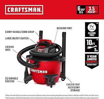 Craftsman 8 Gal 3.5 HP Wet/Dry Vacuum