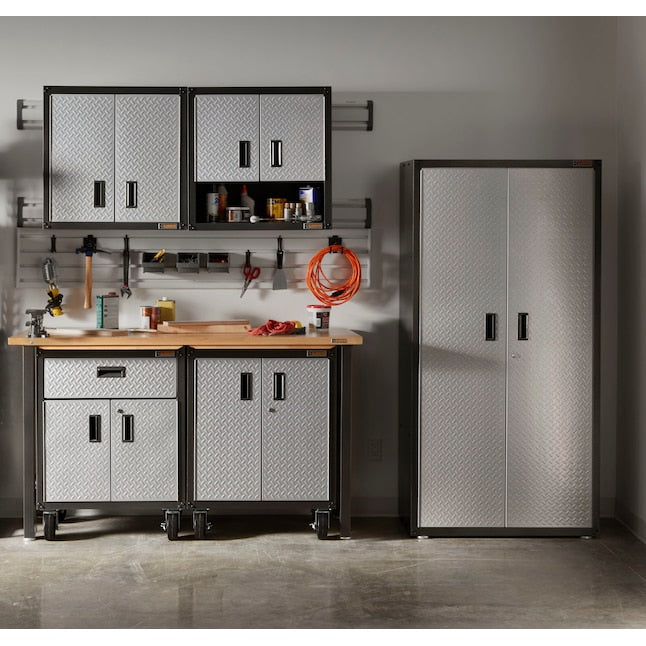 Gladiator Steel Garage Cabinet 36x72x18 in Silver Tread