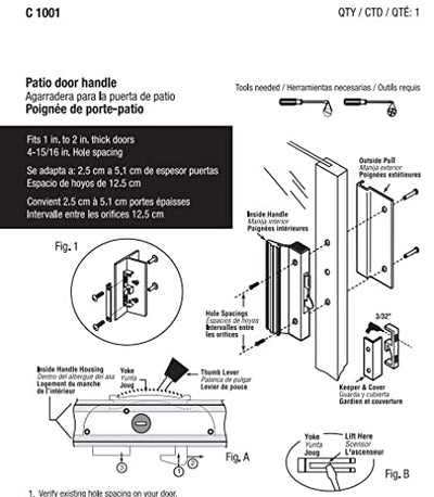 PRIMELINE TOOLS Patio Door Handle Set