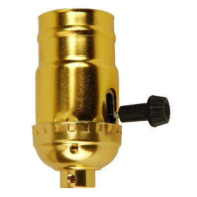 Project Source 3-Way 60 -Watt Plastic Turn knob Lamp Socket , Gold