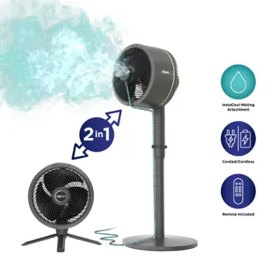 Vornado 9-in 120 -Volt 3 -Speed High Velocity Indoor Black Pedestal Fan