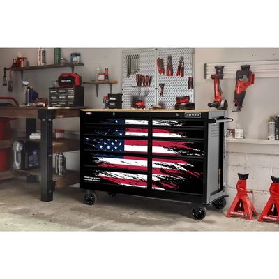 CRAFTSMAN S2000 Series 63 Inch Wide 9-Drawer Patriotic Mobile Workstation